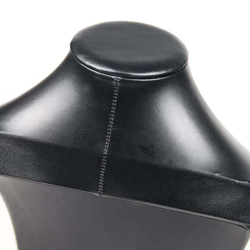 New Design Black PU Leather Jewelry Necklace Stand Pendants Display Bust Choker Holder Jewellery Rack Show 3 Options Model