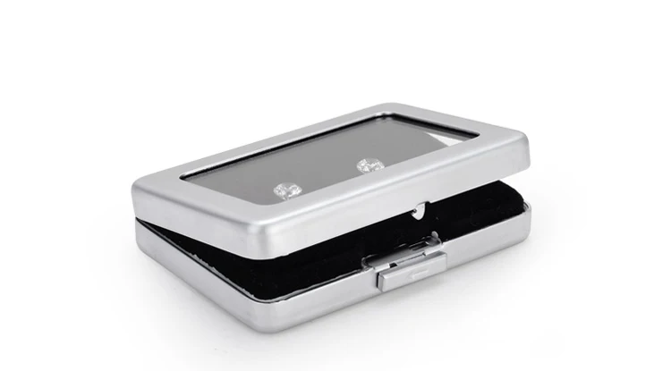 Metal Loose Diamond Jewelry Storage Box Slide Buckle Gemstones Display Organizer Case Glass Cover Jewellery Beads Gem Stone Jar