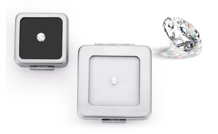 Metal Loose Diamond Jewelry Storage Box Slide Buckle Gemstones Display Organizer Case Glass Cover Jewellery Beads Gem Stone Jar