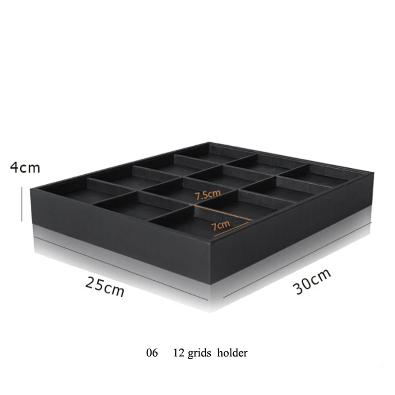 Brushed Black PU Necklace Jewelry Organizer Jewellery Display Ring Tray Earring Holder Various Models For Option Wholesale