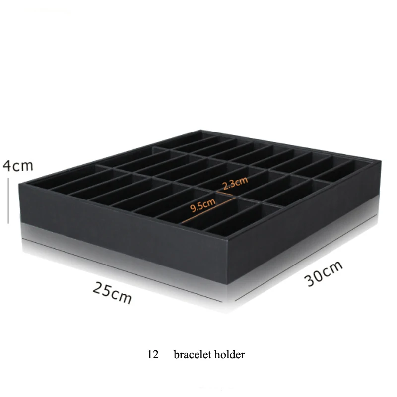 Brushed Black PU Necklace Jewelry Organizer Jewellery Display Ring Tray Earring Holder Various Models For Option Wholesale