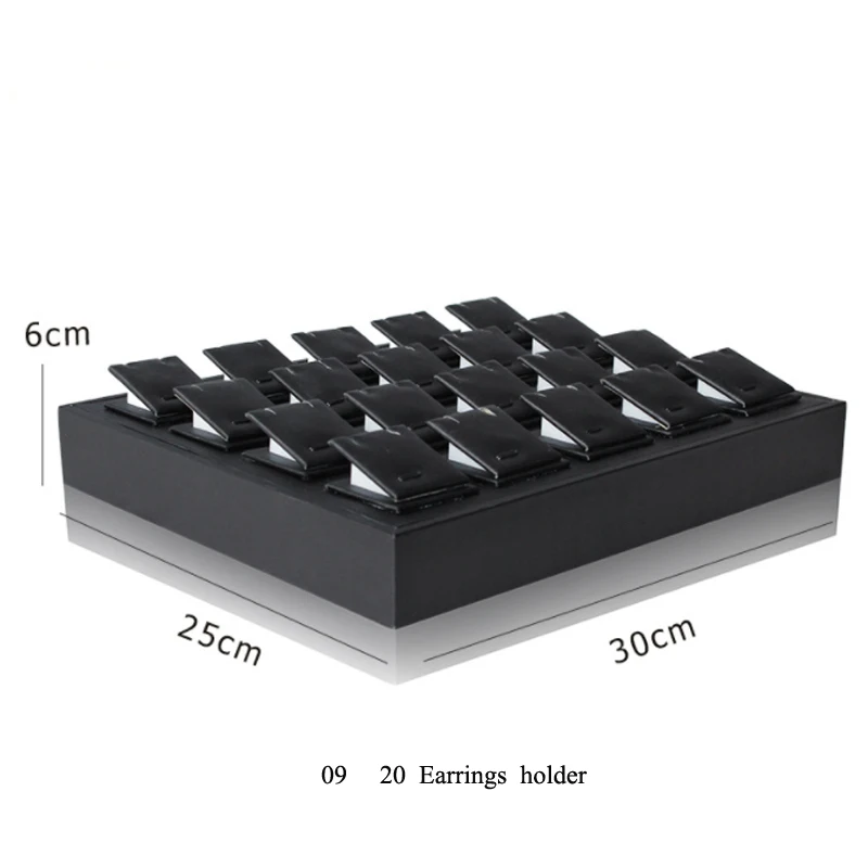 Brushed Black PU Necklace Jewelry Organizer Jewellery Display Ring Tray Earring Holder Various Models For Option Wholesale