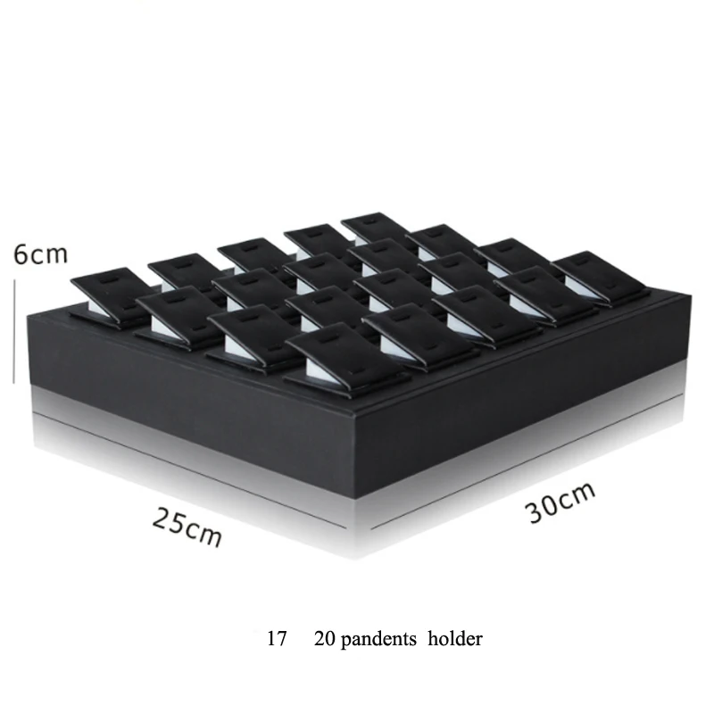 Brushed Black PU Necklace Jewelry Organizer Jewellery Display Ring Tray Earring Holder Various Models For Option Wholesale