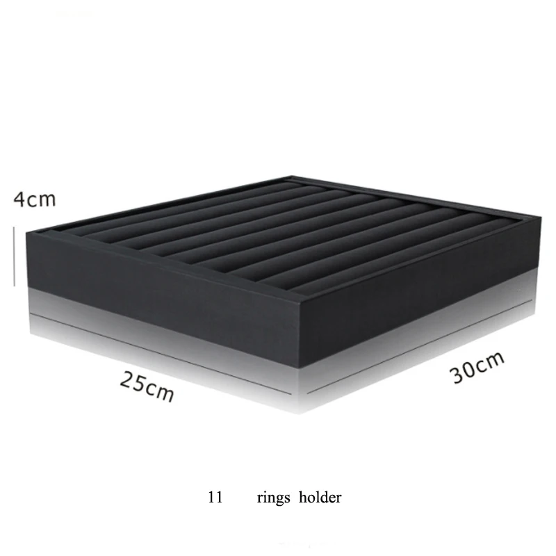 Brushed Black PU Necklace Jewelry Organizer Jewellery Display Ring Tray Earring Holder Various Models For Option Wholesale