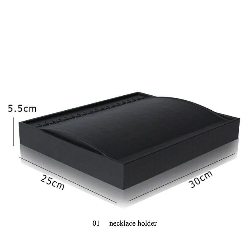 Brushed Black PU Necklace Jewelry Organizer Jewellery Display Ring Tray Earring Holder Various Models For Option Wholesale