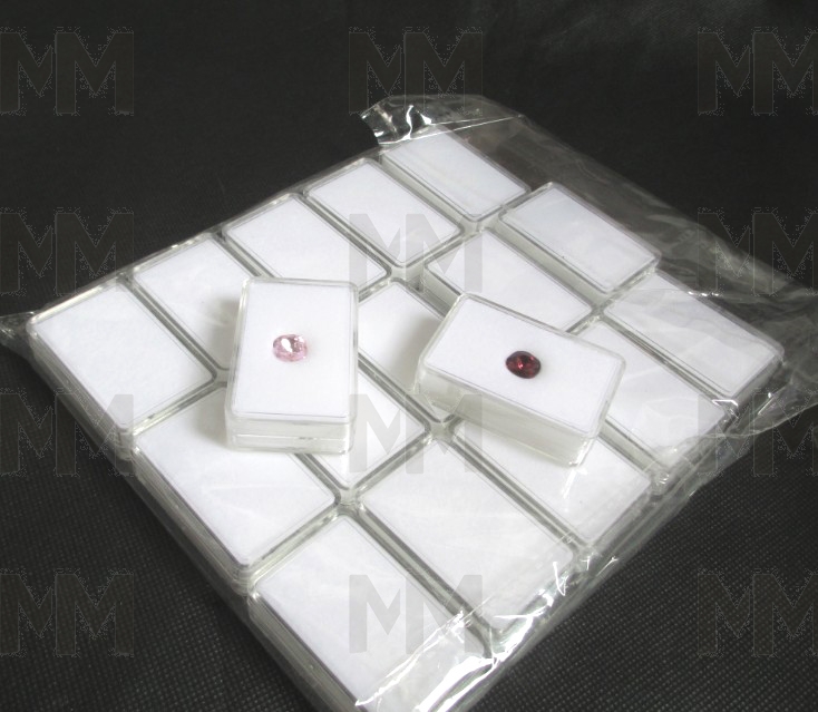 Wholesle 18pcs/lot 5.7x3.7cm Loose Diamond Display Box Plastic Gemstone Storage Box Gem Packaging Box for Gems Display Tray Case