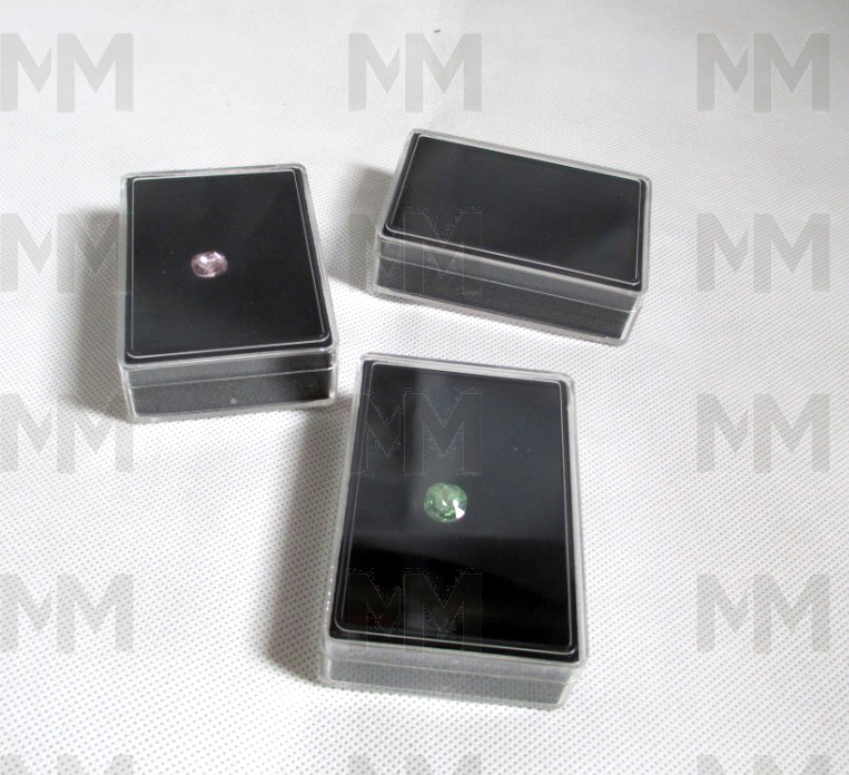 Wholesle 18pcs/lot 5.7x3.7cm Loose Diamond Display Box Plastic Gemstone Storage Box Gem Packaging Box for Gems Display Tray Case
