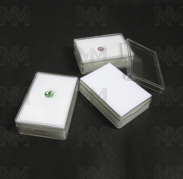 Wholesle 18pcs/lot 5.7x3.7cm Loose Diamond Display Box Plastic Gemstone Storage Box Gem Packaging Box for Gems Display Tray Case