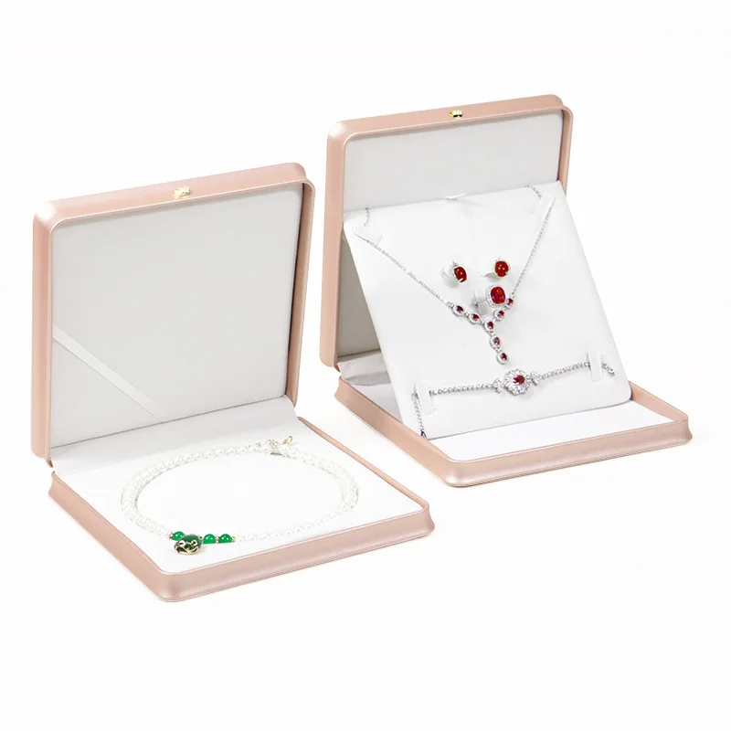 Pearl Necklace Box Jewelry Storage Packaging Box 19×19×4cm Crown Waist Ring Necklace Earrings Bracelet Large Set Box