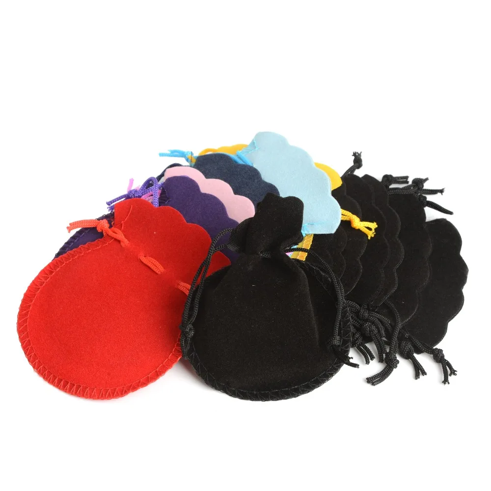 100pcs 7*8cm 9*12cm Velvet Bags Drawstring Pouch Calabash Jewelry Packing Bags Wedding Xmas Party Gift Bags cadeau sachet bonbon