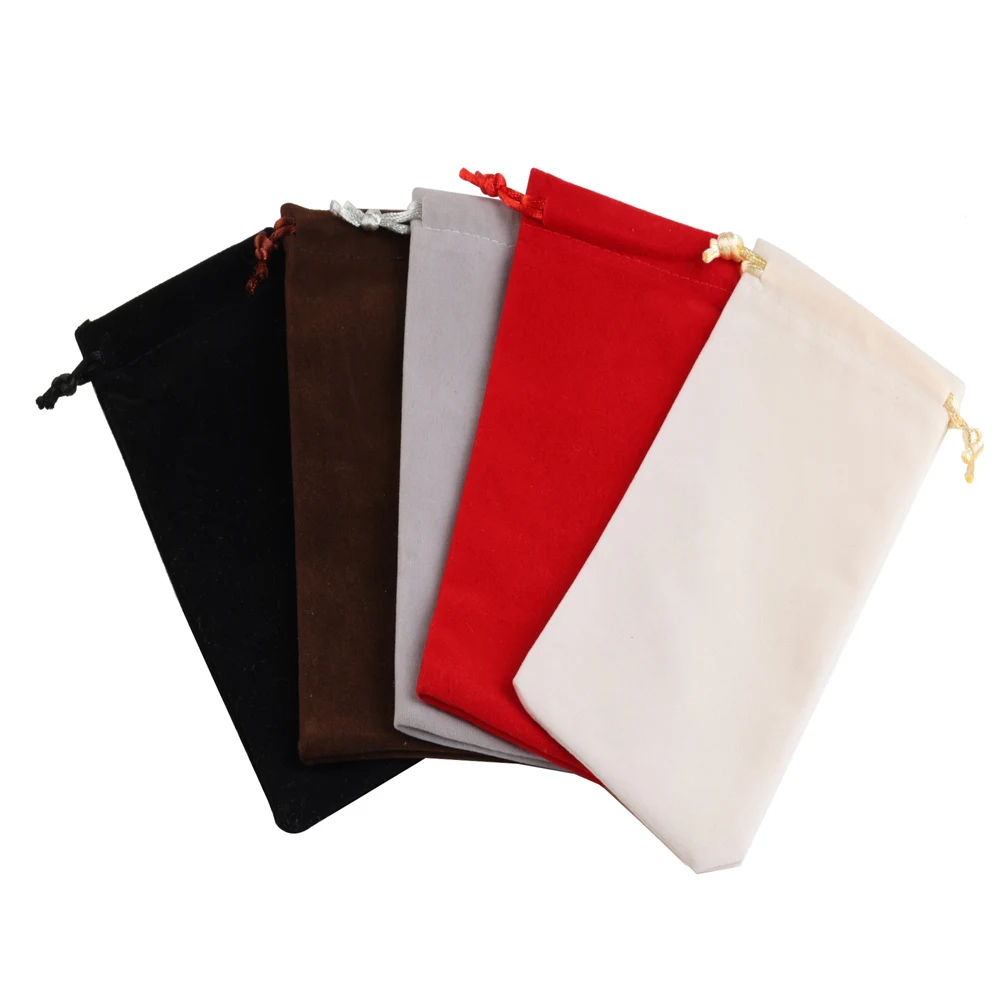 5/10pcs/lot 8x17 8x22cm Velvet Long Bags Jewelry Packaging Wdding Party High Quality Drawstring Packing Gift Bags & Pouches