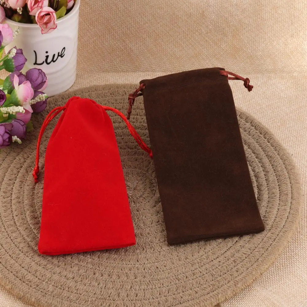5/10pcs/lot 8x17 8x22cm Velvet Long Bags Jewelry Packaging Wdding Party High Quality Drawstring Packing Gift Bags & Pouches