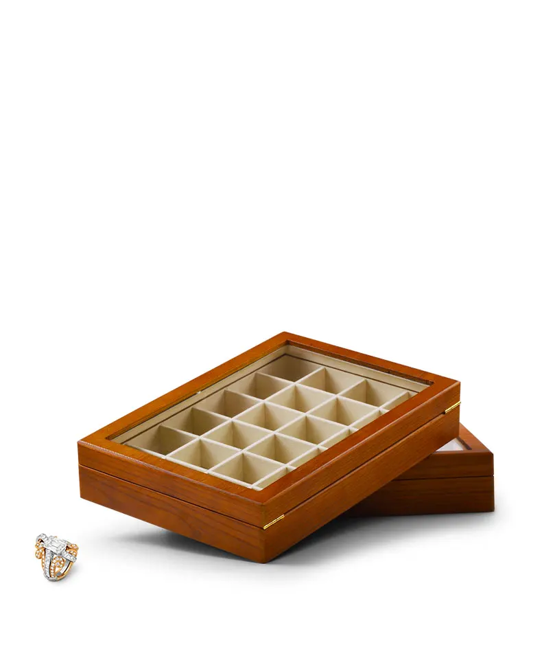 Oirlv Antique Wooden Jewelry Box Rings Necklaces And Bracelets Display Case Transparent Jewelry Storage Box; Jewelry Organizer