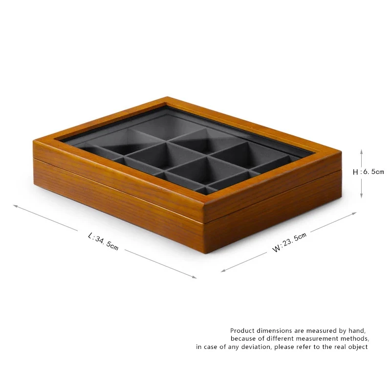 Oirlv Antique Wooden Jewelry Box Rings Necklaces And Bracelets Display Case Transparent Jewelry Storage Box; Jewelry Organizer