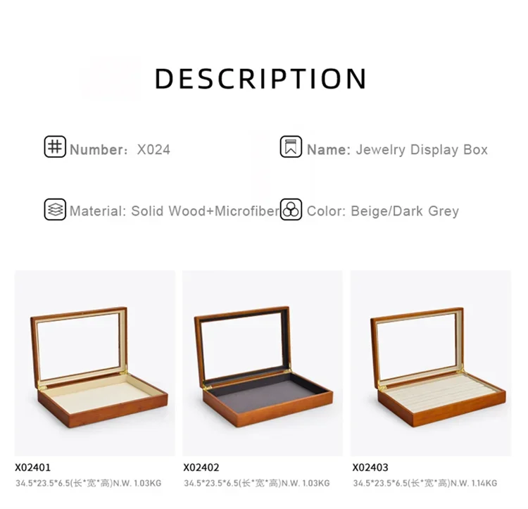 Oirlv Antique Wooden Jewelry Box Rings Necklaces And Bracelets Display Case Transparent Jewelry Storage Box; Jewelry Organizer