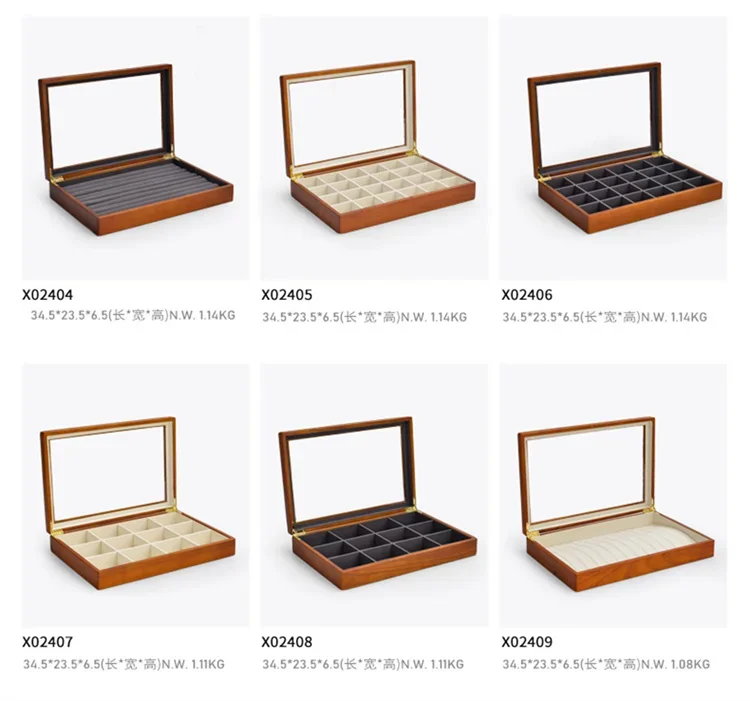 Oirlv Antique Wooden Jewelry Box Rings Necklaces And Bracelets Display Case Transparent Jewelry Storage Box; Jewelry Organizer