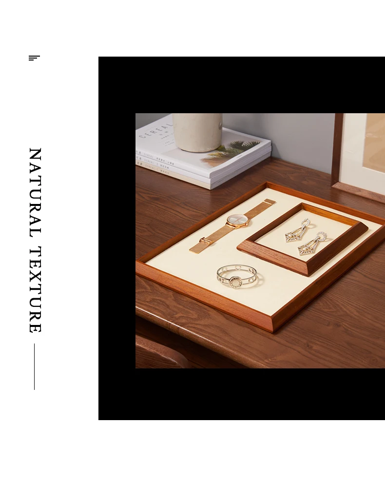 Oirlv Luxury Wooden Bracelet Organizer Tray Wooden Jewelry Display Trays Classical Ring Bracelet Necklace Watch Jewelry Holder