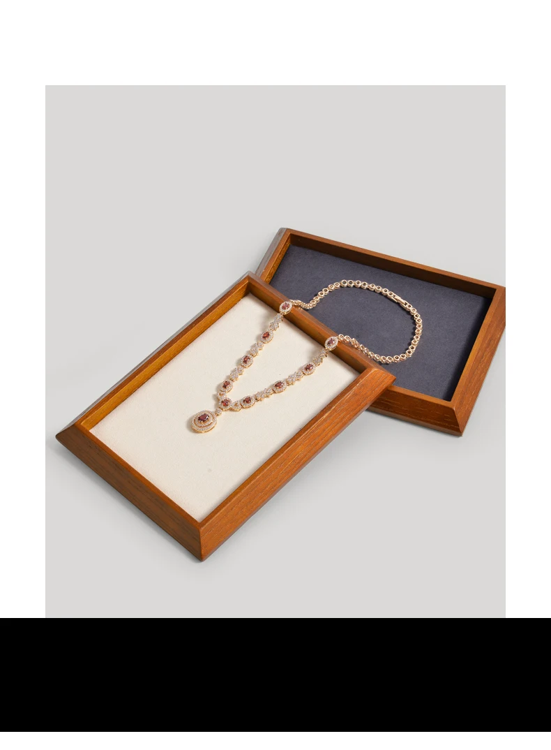 Oirlv Luxury Wooden Bracelet Organizer Tray Wooden Jewelry Display Trays Classical Ring Bracelet Necklace Watch Jewelry Holder