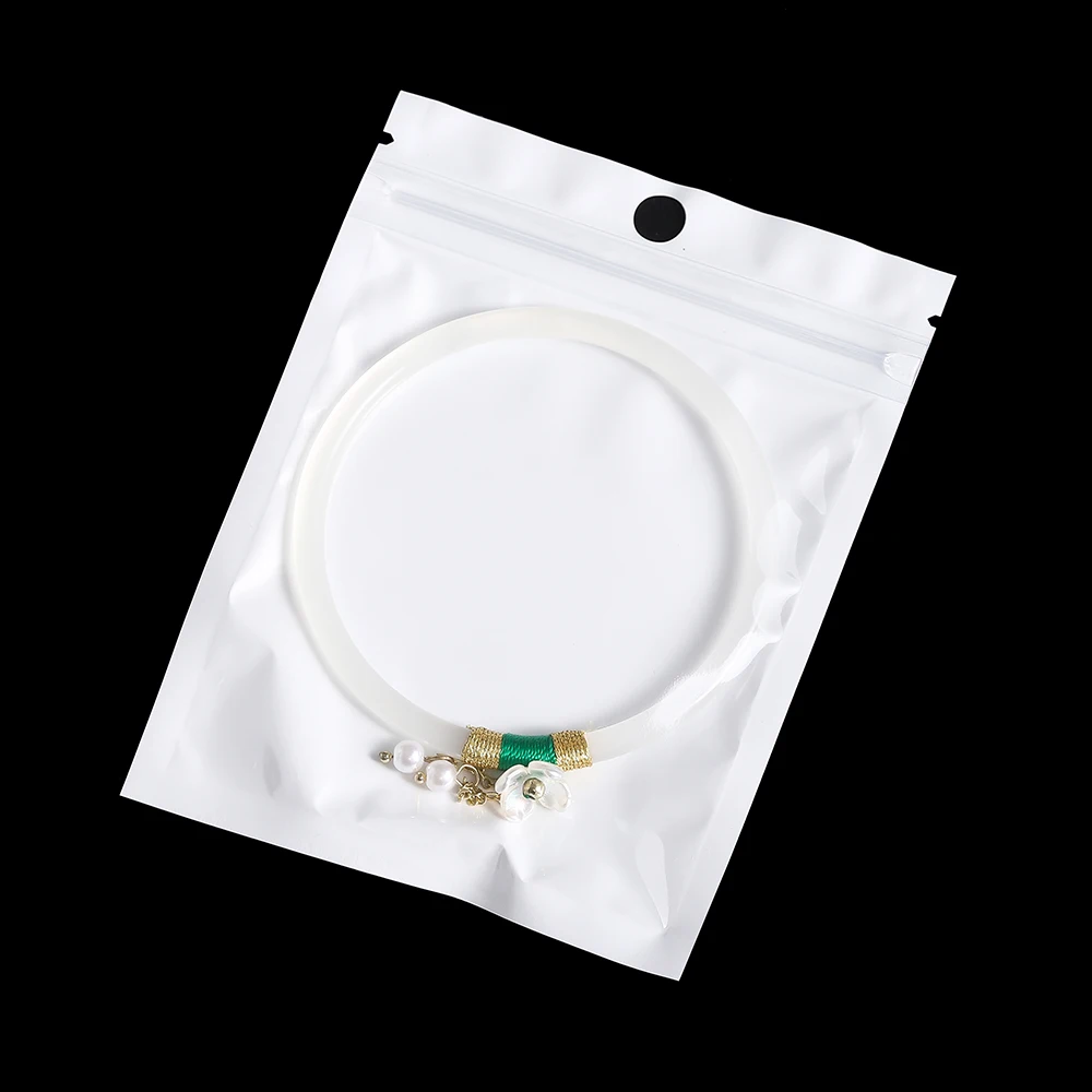 30/50/l00pcs White Jewelry Bags OPP Packing Zip Pouch For Jewelry Display Storage Small Bead Earring Packaging Supplies