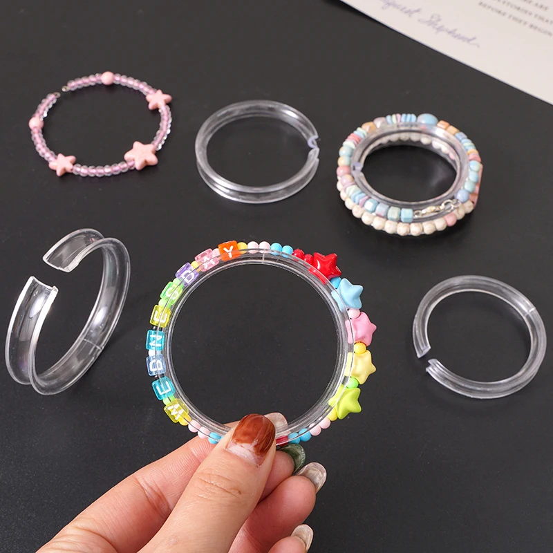 5.2/5.7/6.2CM 3/5/25pcs/bag Acrylic Bracelet Display Clear Transparent Stand Round Bracelet Rack Stand Display Women
