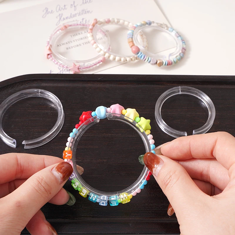 5.2/5.7/6.2CM 3/5/25pcs/bag Acrylic Bracelet Display Clear Transparent Stand Round Bracelet Rack Stand Display Women