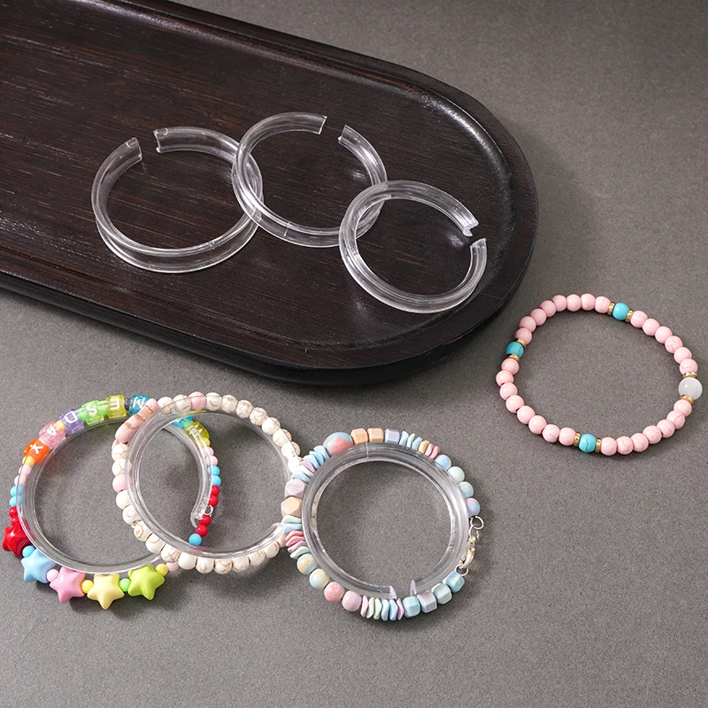 5.2/5.7/6.2CM 3/5/25pcs/bag Acrylic Bracelet Display Clear Transparent Stand Round Bracelet Rack Stand Display Women