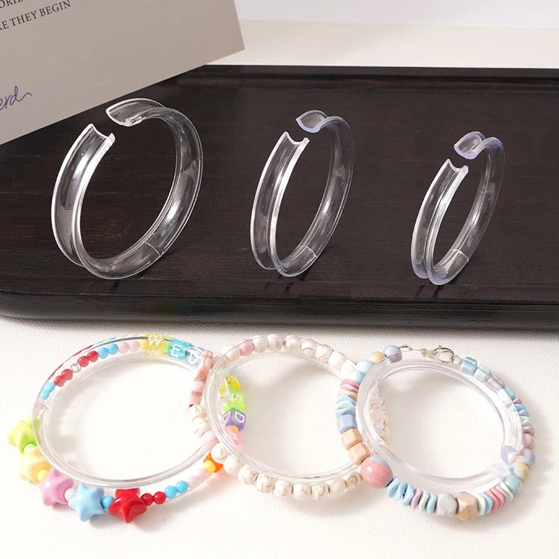5.2/5.7/6.2CM 3/5/25pcs/bag Acrylic Bracelet Display Clear Transparent Stand Round Bracelet Rack Stand Display Women