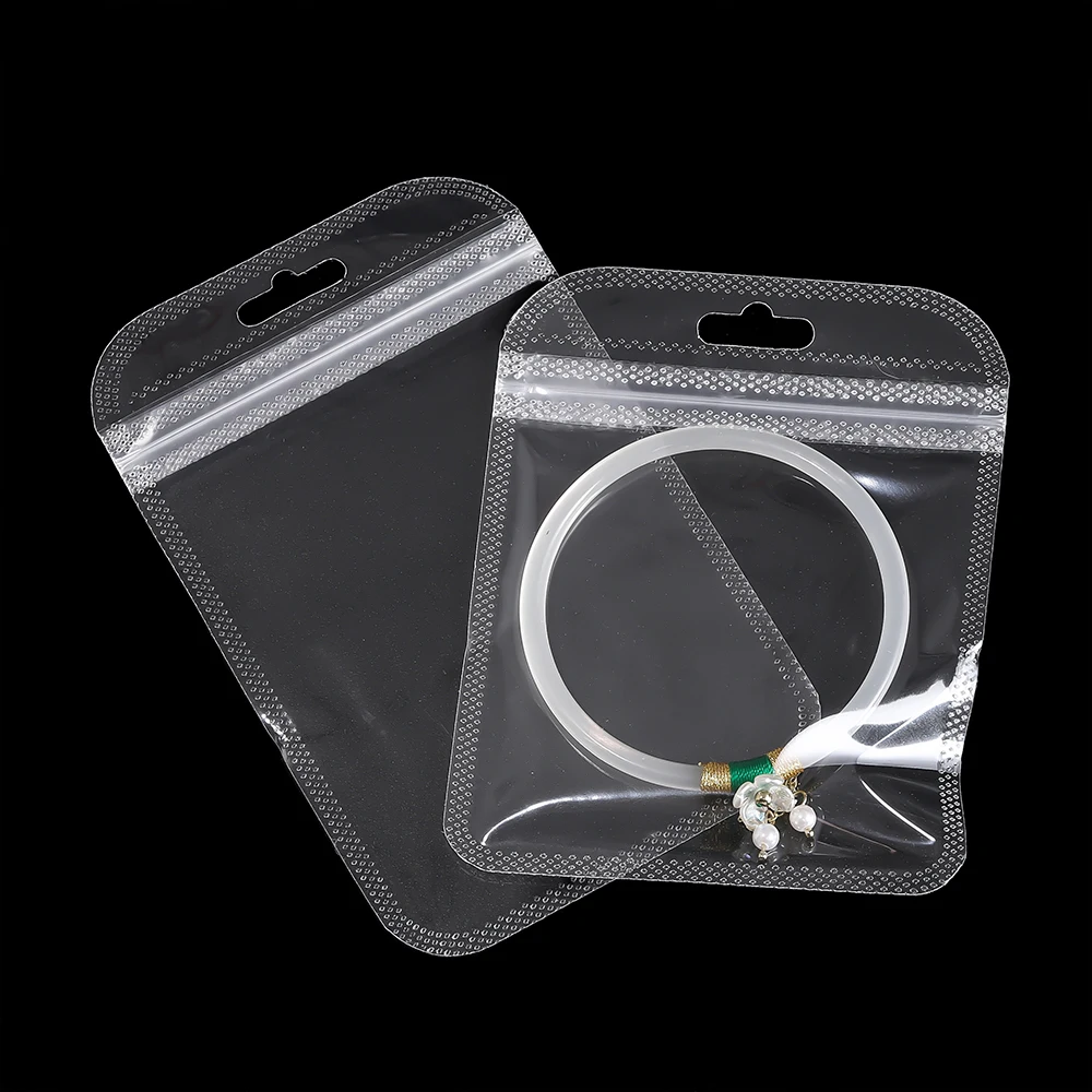 50pcs/Lot Transparent Plastic Jewelry Package Bags Anti-Oxidation Organizer Display Necklace Storage OPP Self Sealing Pouches
