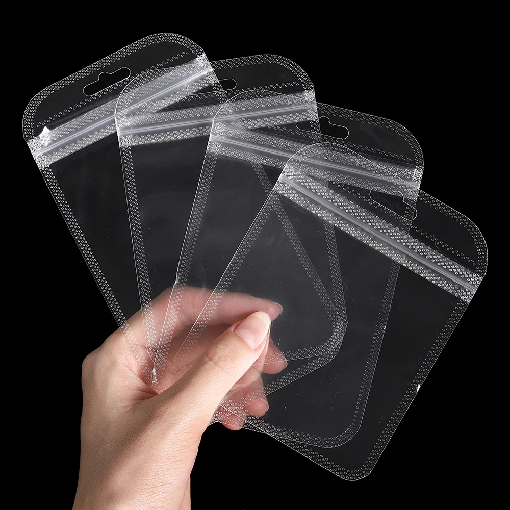 50pcs/Lot Transparent Plastic Jewelry Package Bags Anti-Oxidation Organizer Display Necklace Storage OPP Self Sealing Pouches