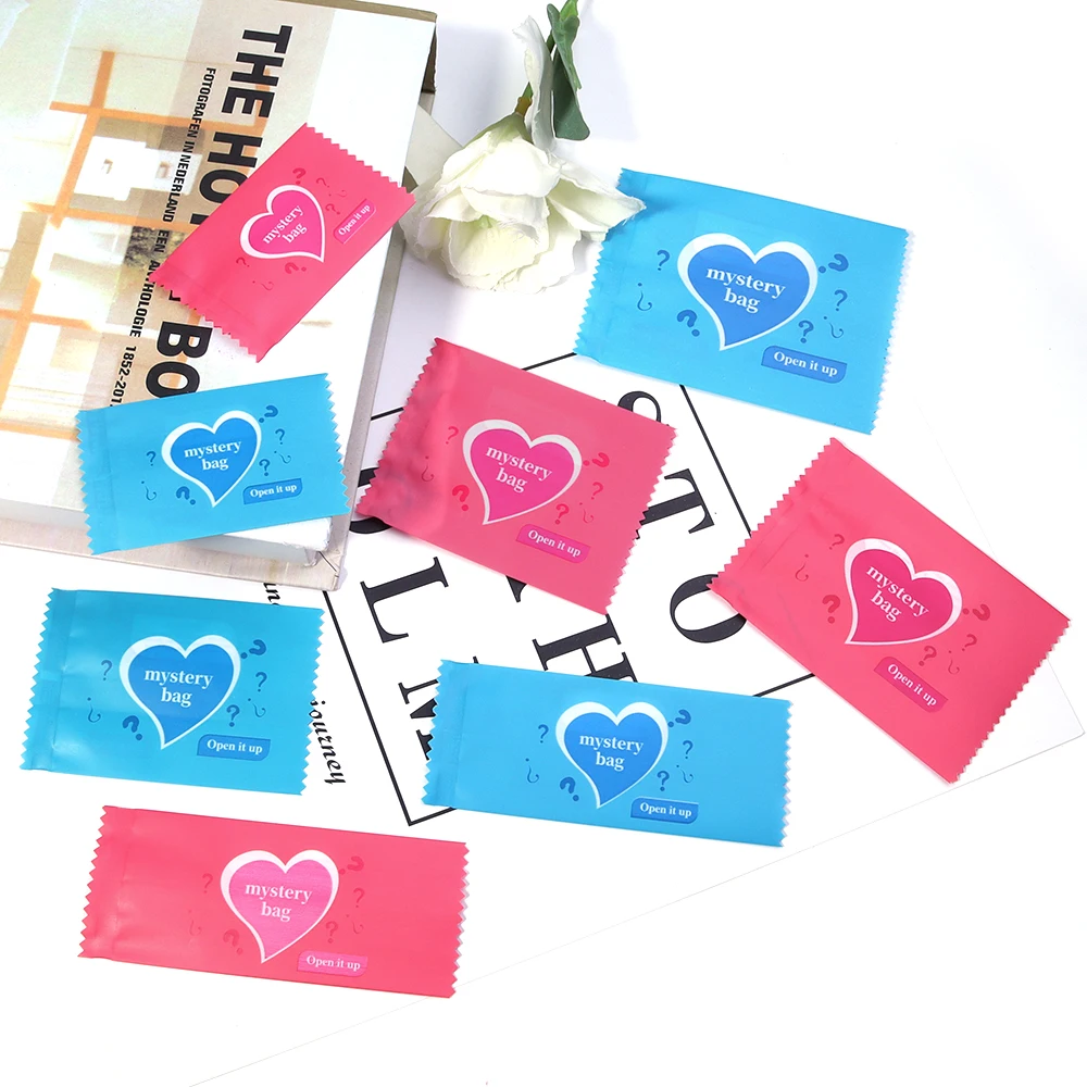 100-200pcs/lot Love Heart English Blind Bags New Empty Miniature Food Candy Toy Surprise Bag DIY Party Gift Packaging Bags