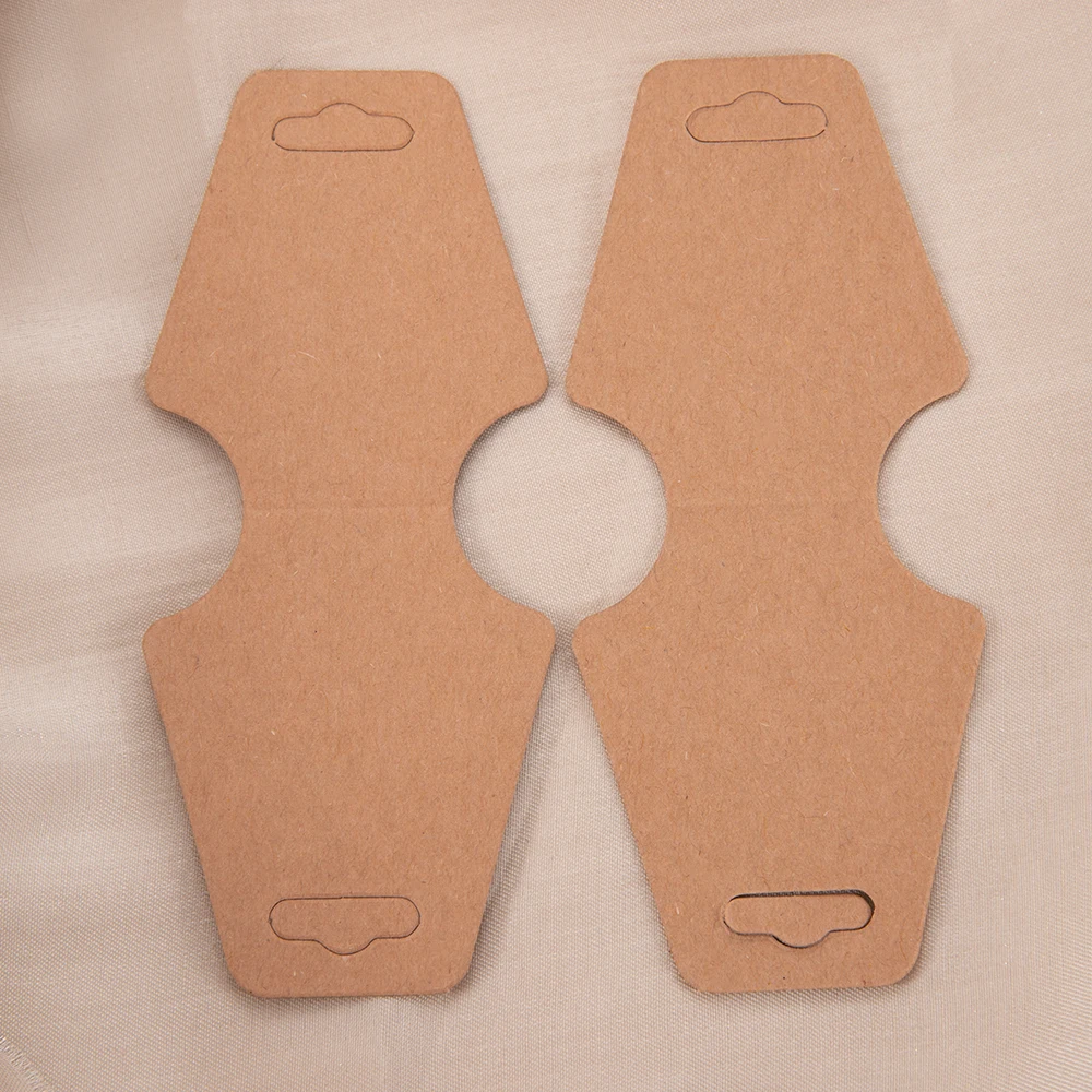 50pcs/lot 12x5cm Foldable Display Cards Necklace Bracelet Kraft Paper Card for DIY Jewelry Retail Cardboard Packaging Tags Label