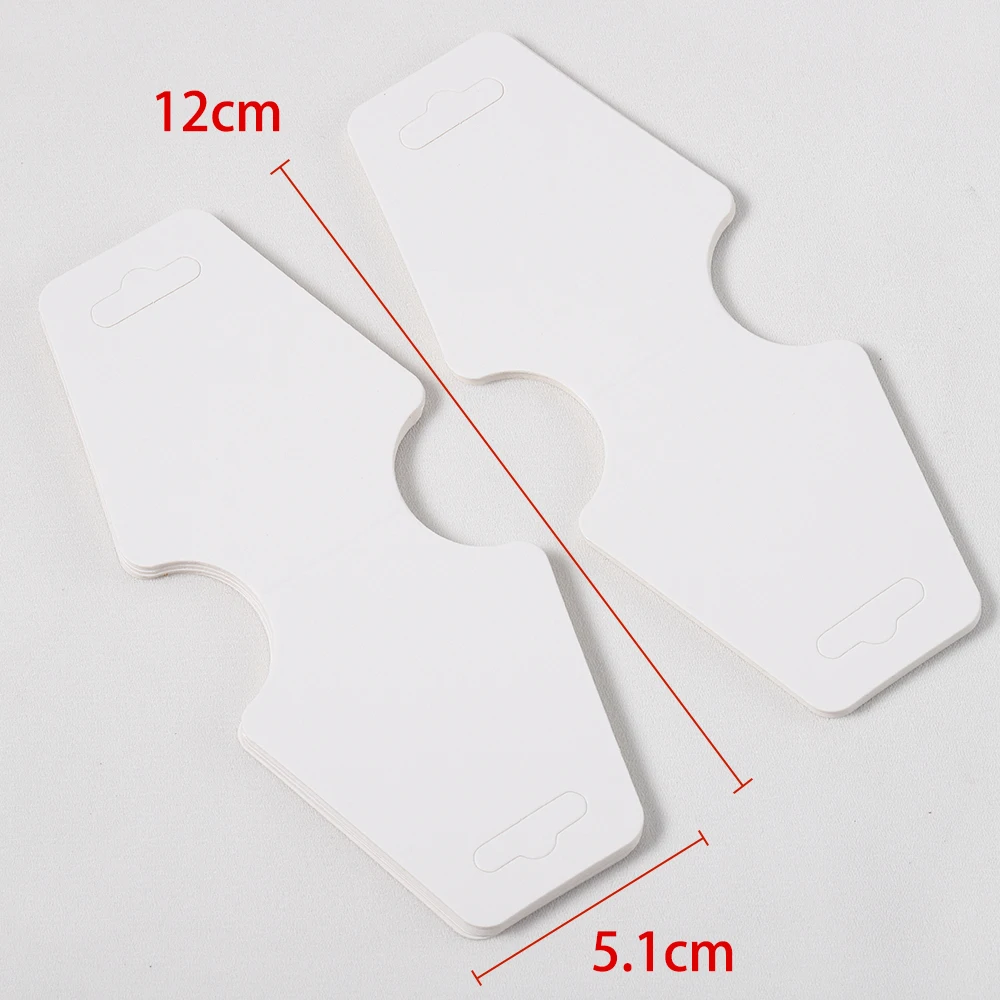 50pcs/lot 12x5cm Foldable Display Cards Necklace Bracelet Kraft Paper Card for DIY Jewelry Retail Cardboard Packaging Tags Label