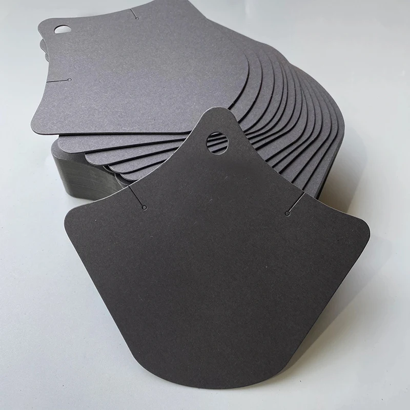 10PCS Necklace Display Cards White Black Blank Necks Paper DIY Handmade Jewelry Packaging Hanging Hole Cardboard Label Wholesale