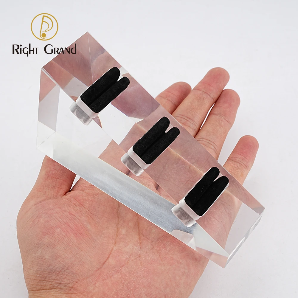 Clear Polished Acrylic Piercings Jewelry Display Stand Holder Showcase with Black Velvet 3/4/8/16 Holes Earrings Display