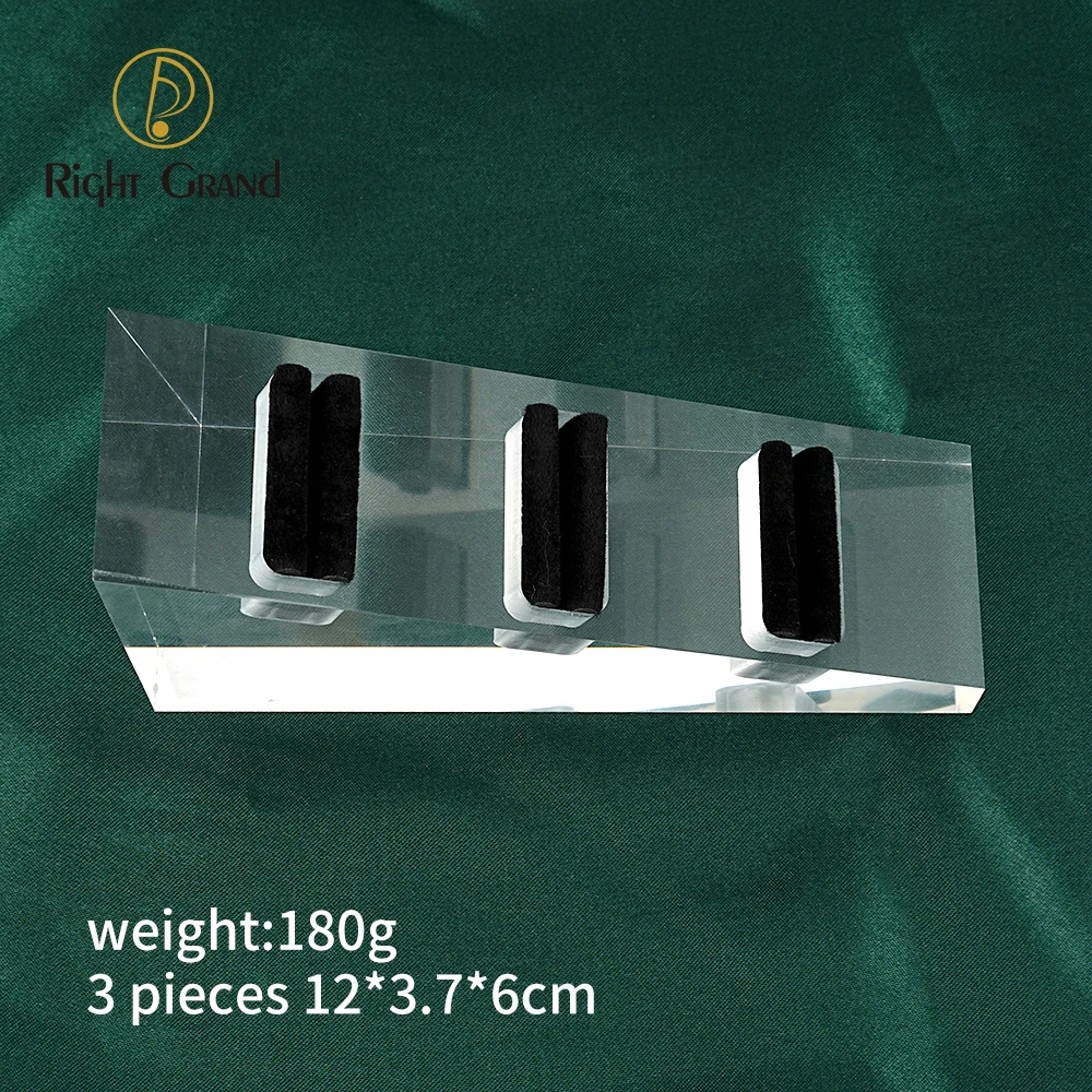 Clear Polished Acrylic Piercings Jewelry Display Stand Holder Showcase with Black Velvet 3/4/8/16 Holes Earrings Display