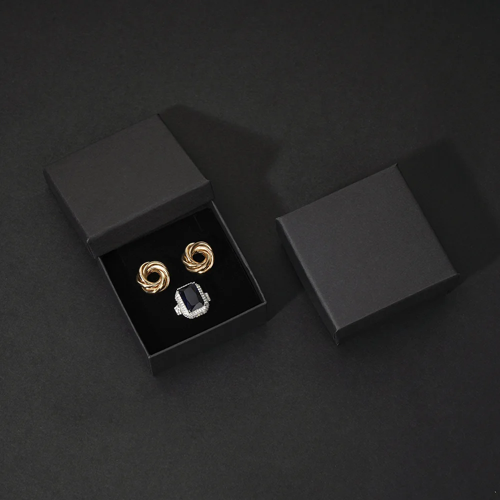 10Pcs 5x5cm 5x8cm 7x9cm 9x9cm Jewelry Kraft Paper Box Cardboard Case For Boutique Earrings Studs Rings Necklace Pendant Bracelet