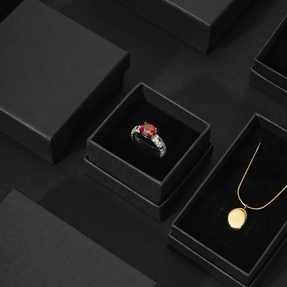 10Pcs 5x5cm 5x8cm 7x9cm 9x9cm Jewelry Kraft Paper Box Cardboard Case For Boutique Earrings Studs Rings Necklace Pendant Bracelet