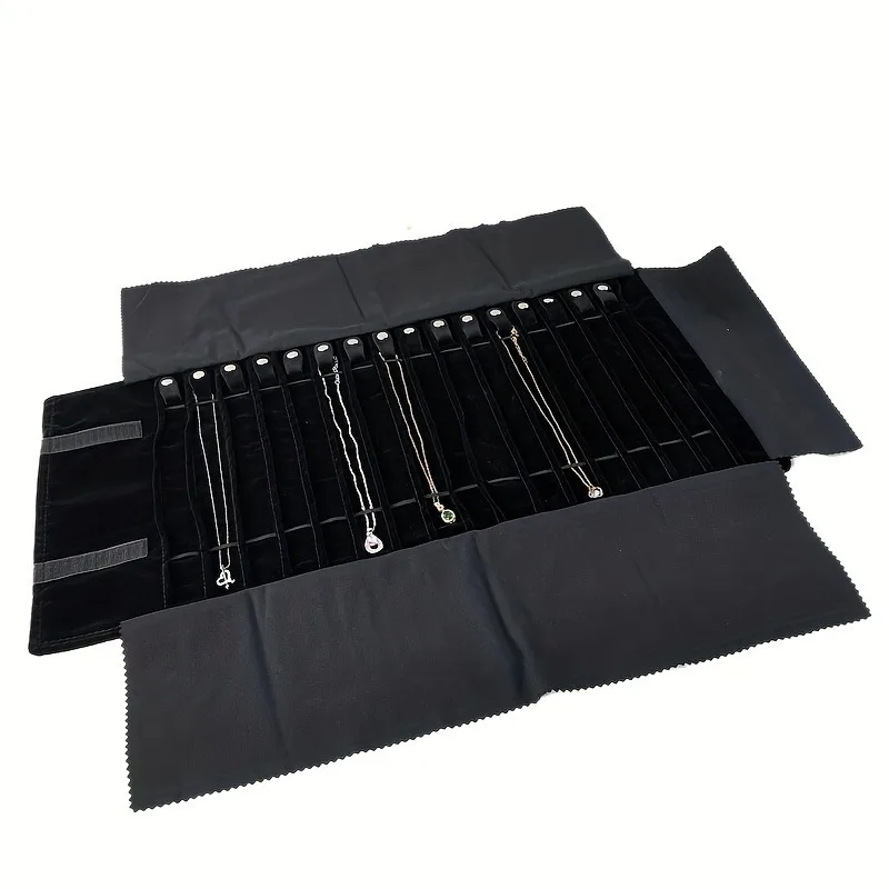 Travel Jewelry Necklace Display Holder Storage Bag Portable Chain Jewelry Roll Up Carrying Bag Case for Bracelet Gift organizer