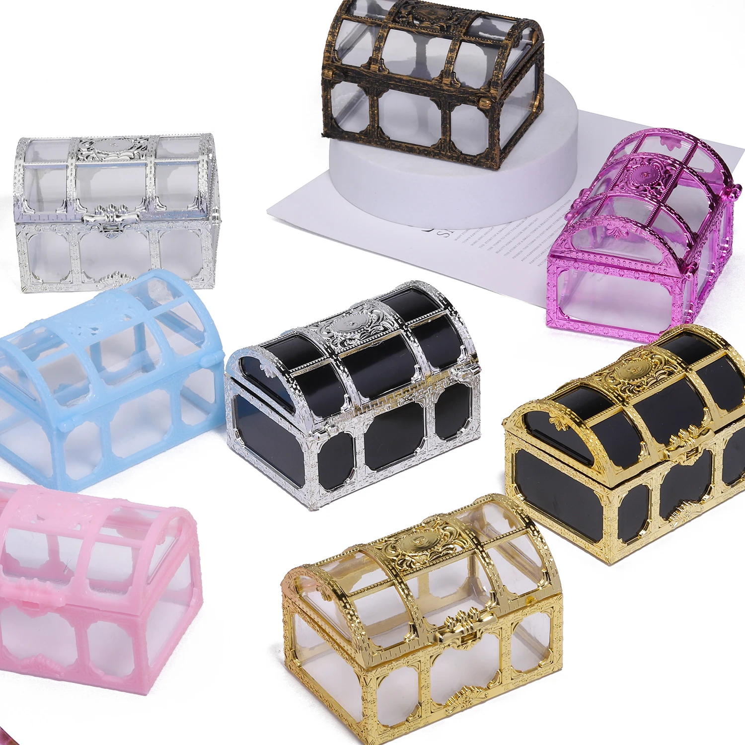 1pc Transparent Pirate Treasure Fashion Storage Box Organizer Earrings Crystal Jewelry Trinket Necklace Bracelet Jewelry Storage