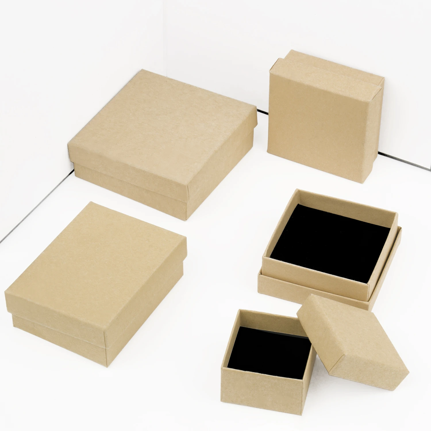 Wholesale 1PC Paper Jewelry Box Bracelet Necklace Ring Earring Box Handmde Kraft Wedding Gifts Packaging Box Jewelry Accessories