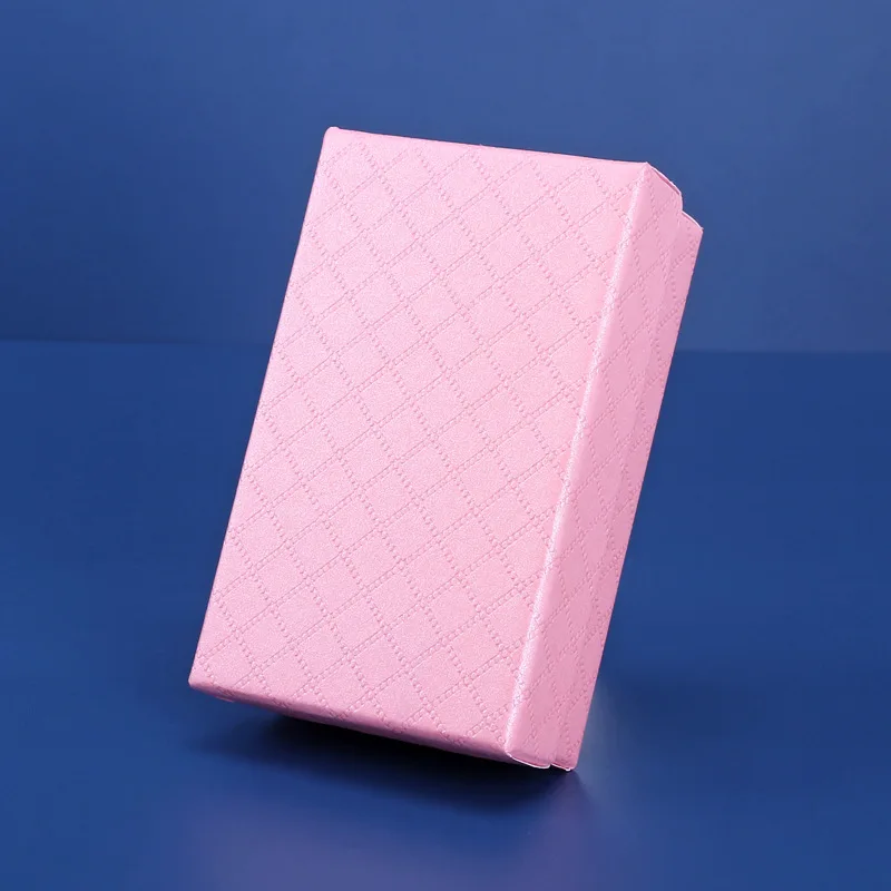 10pcs 8x5x2.5cm Paper Jewelry Organizer Box for Necklace Ring Earring Packaging Gift Boxes Display with Black Sponge