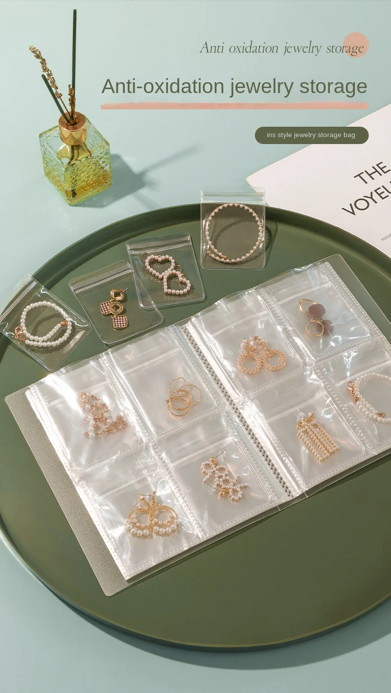 Jewelry Storage Box, Earrings, Anti-Oxidation, Rings, Hand Ornaments, Transparent Dustproof Storage Bags, Necklaces