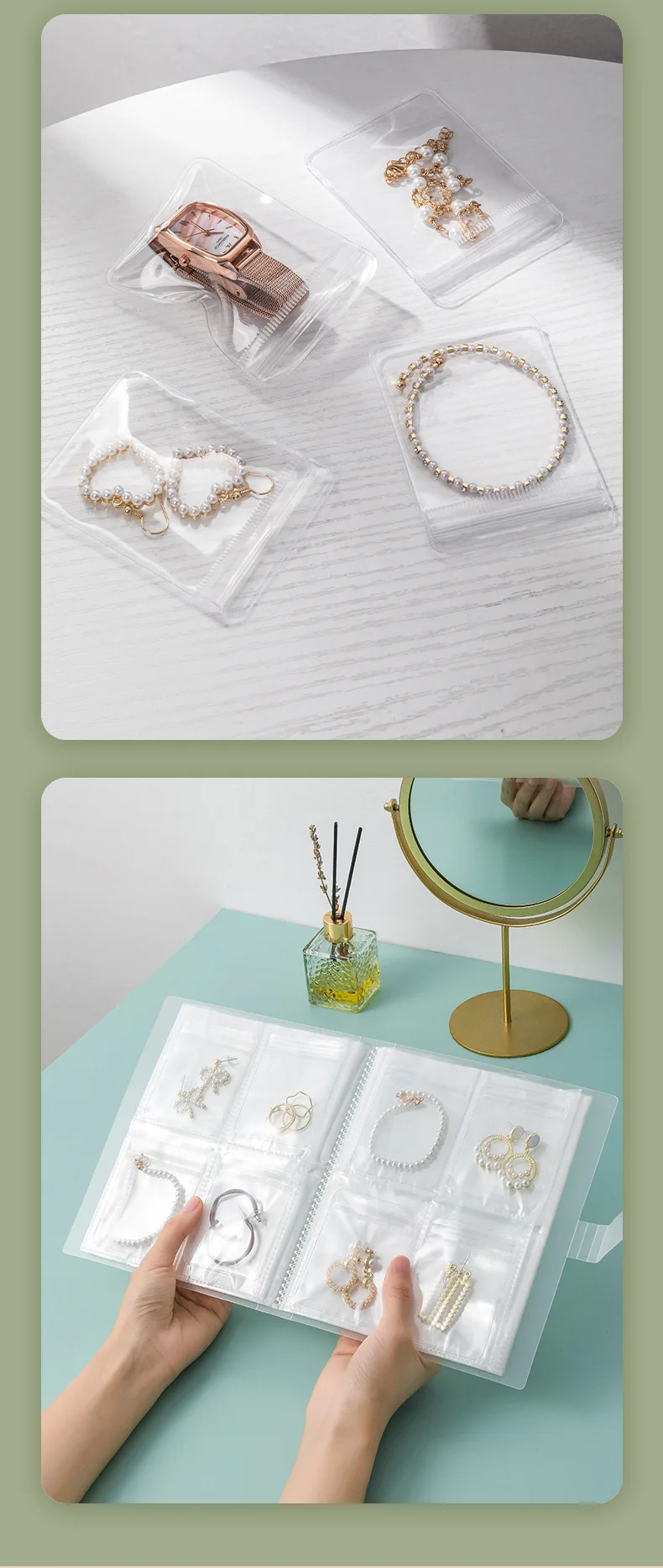 Jewelry Storage Box, Earrings, Anti-Oxidation, Rings, Hand Ornaments, Transparent Dustproof Storage Bags, Necklaces