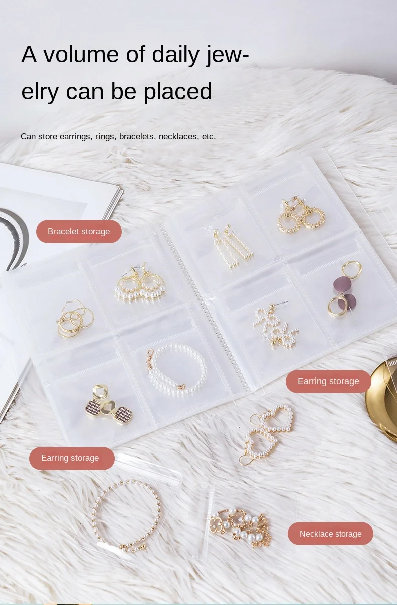 Jewelry Storage Box, Earrings, Anti-Oxidation, Rings, Hand Ornaments, Transparent Dustproof Storage Bags, Necklaces