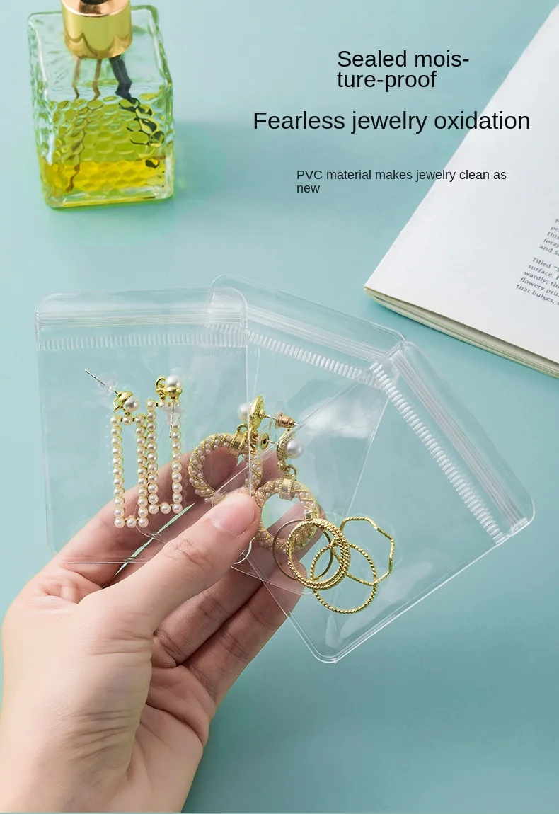 Jewelry Storage Box, Earrings, Anti-Oxidation, Rings, Hand Ornaments, Transparent Dustproof Storage Bags, Necklaces