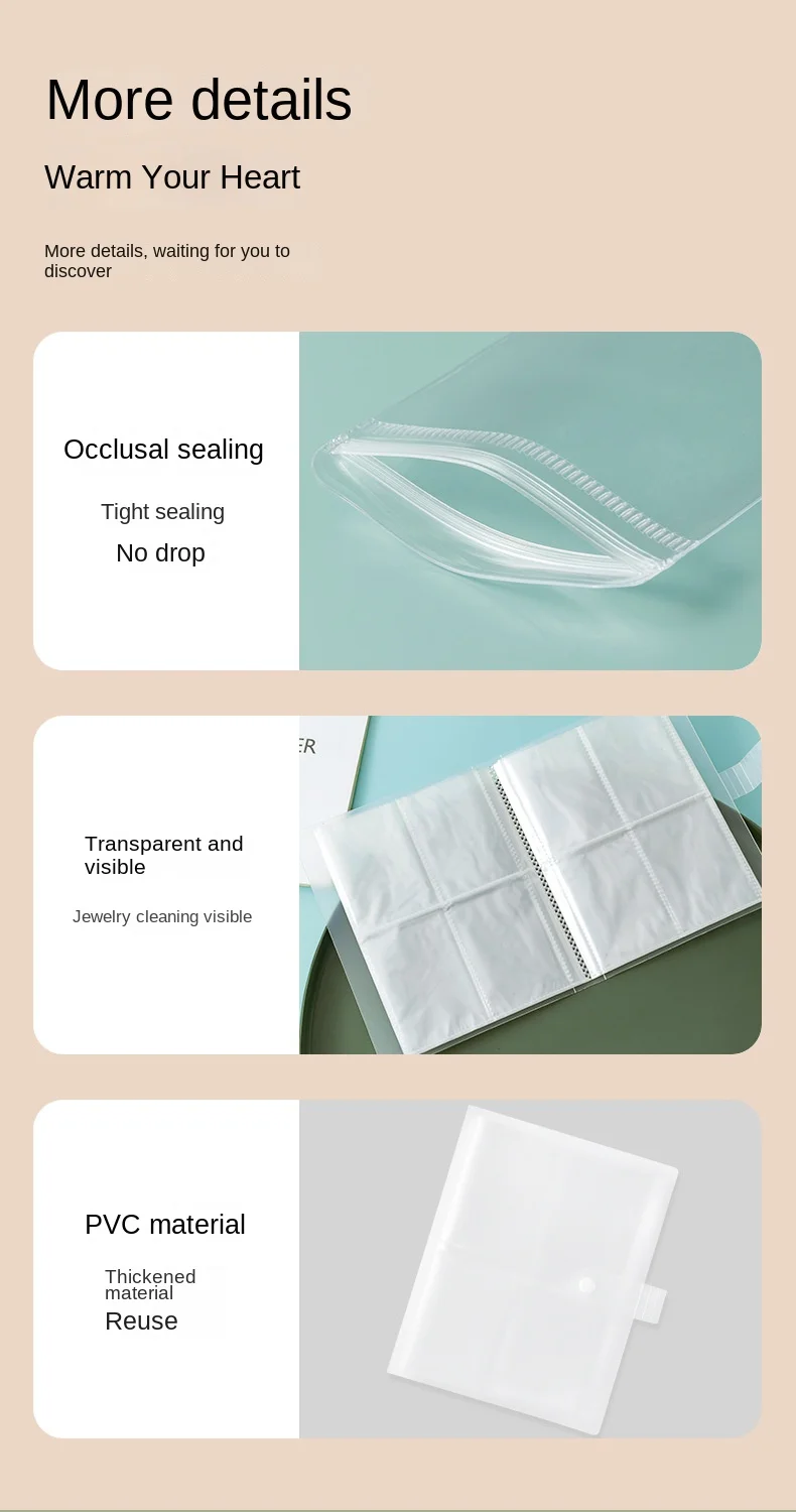 Jewelry Storage Box, Earrings, Anti-Oxidation, Rings, Hand Ornaments, Transparent Dustproof Storage Bags, Necklaces