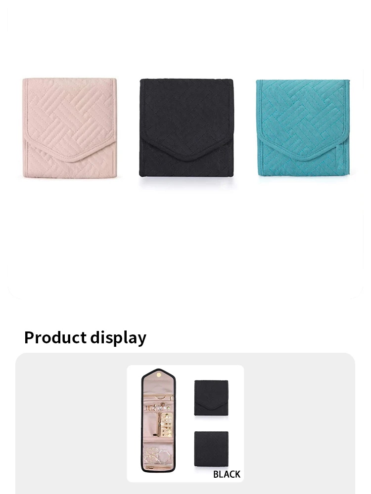 Foldable Jewellery Roll Convenient Jewellery Organiser Jewellery Bag Cosmetic Bag Jewellery Display Travel Home Folding Bag