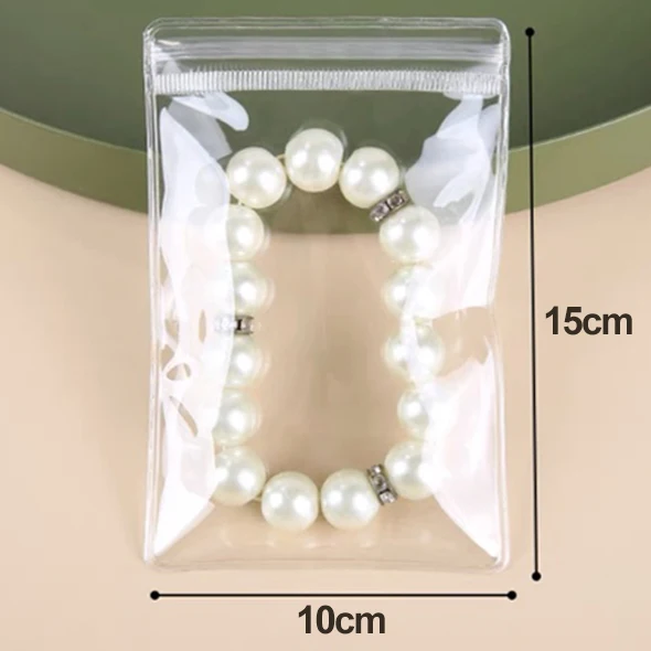 10/50Pcs Transparent PVC Jewelry Organizer Pouches Bags Anti-Oxidation Earring Pendant Necklace Bracelet Storage Holder Box