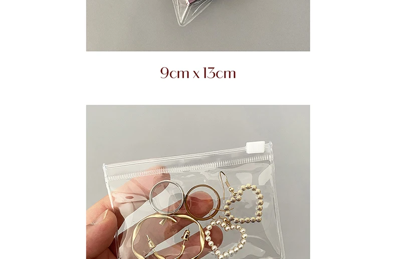 10/20 PCS Zipper Bag Jewelry Plastic PVC Transparent Bracelet Necklace Earrings Storage Gift Bag For Small Business Packaging