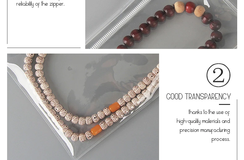 10/20 PCS Zipper Bag Jewelry Plastic PVC Transparent Bracelet Necklace Earrings Storage Gift Bag For Small Business Packaging